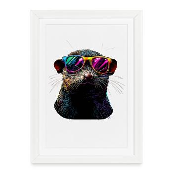 Mole with Sunglasses Love Cute Moles - Framed poster (27 × 37 cm) - white - Front