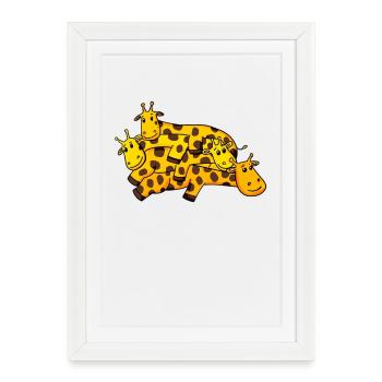 Girafe Girafes - Affiche encadrée (27 × 37 cm) - blanc - Devant