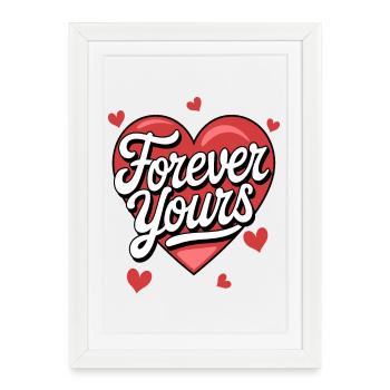 Ambiance de la Saint-Valentin pour les amoureux le jour de la Saint-Valentin - Affiche encadrée (27 × 37 cm) - blanc - Devant