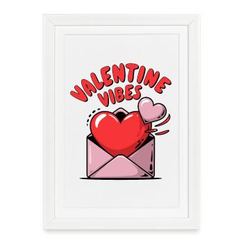 Ambiance de la Saint-Valentin pour les amoureux le jour de la Saint-Valentin - Affiche encadrée (27 × 37 cm) - blanc - Devant