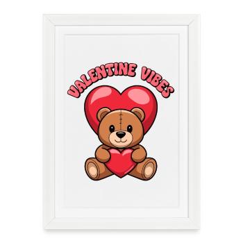 Ambiance de la Saint-Valentin pour les amoureux le jour de la Saint-Valentin - Affiche encadrée (27 × 37 cm) - blanc - Devant