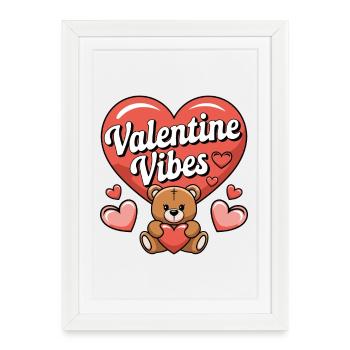 Ambiance de la Saint-Valentin pour les amoureux le jour de la Saint-Valentin - Affiche encadrée (27 × 37 cm) - blanc - Devant