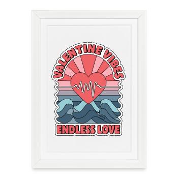 Ambiance de la Saint-Valentin pour les amoureux le jour de la Saint-Valentin - Affiche encadrée (27 × 37 cm) - blanc - Devant