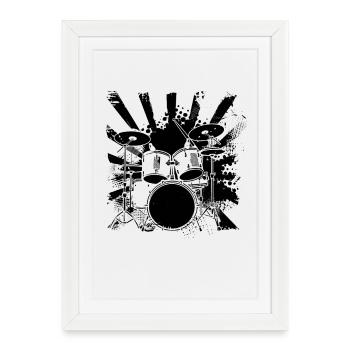 Percussion - Framed poster (27 × 37 cm) - white - Front