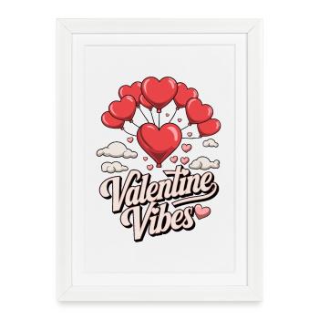 Ambiance de la Saint-Valentin pour les amoureux le jour de la Saint-Valentin - Affiche encadrée (27 × 37 cm) - blanc - Devant