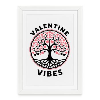 Ambiance de la Saint-Valentin pour les amoureux le jour de la Saint-Valentin - Affiche encadrée (27 × 37 cm) - blanc - Devant
