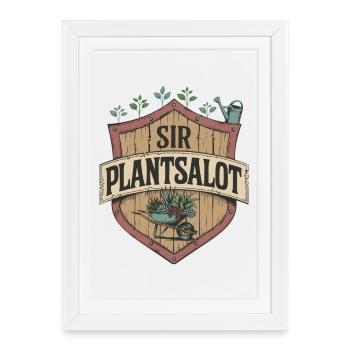 Vintage “SIR PLANTSALOT” Rustic Men Gardeners - Framed poster (27 × 37 cm) - white - Front