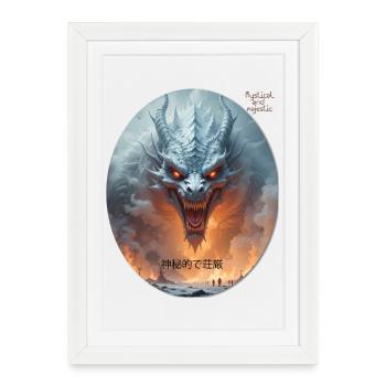majestic mythical dragon WING OF FIRES LEGEND - Framed poster (27 × 37 cm) - white - Front