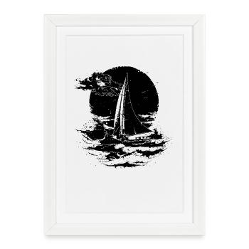 Sail - Framed poster (27 × 37 cm) - white - Front