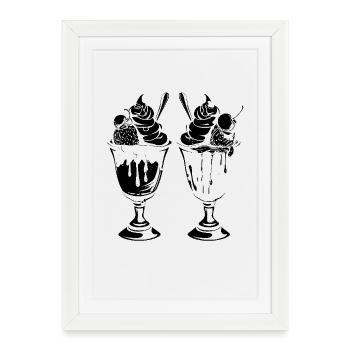 cream sundae sketch - Framed poster (27 × 37 cm) - white - Front