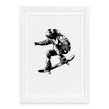 Skateboarders - Framed poster (27 × 37 cm) - white - Front