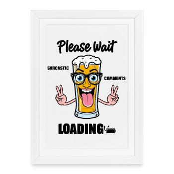 Sarcastic beer glass - Framed poster (27 × 37 cm) - white - Front