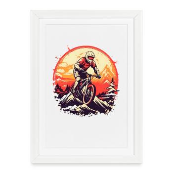 VTT Vintage - Affiche encadrée (27 × 37 cm) - blanc - Devant