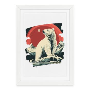 Icy Bear Retro - Framed poster (27 × 37 cm) - white - Front