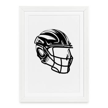 Lacrosse Helmet Drawing - Framed poster (27 × 37 cm) - white - Front