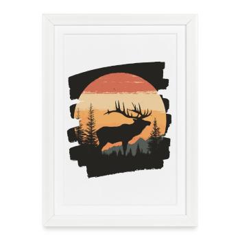Moose Retro - Framed poster (27 × 37 cm) - white - Front