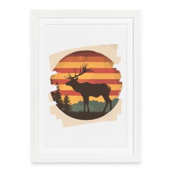 Moose Retro - Framed poster (27 × 37 cm) - white - Front