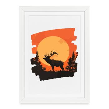 Moose Retro - Framed poster (27 × 37 cm) - white - Front