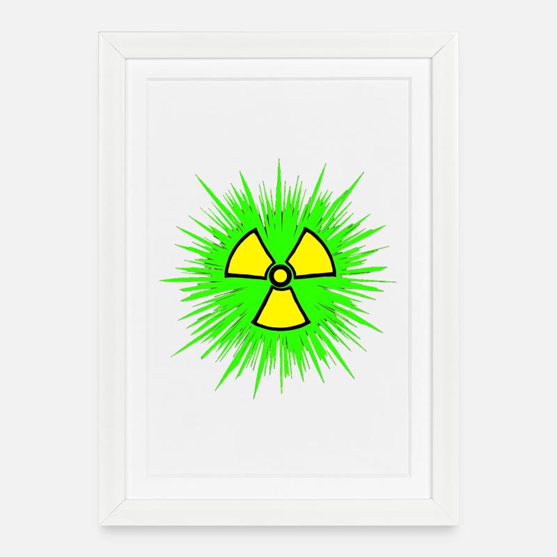 Nuklear Radioaktiv Chemie Atomkraft Nuklearzeichen - Gerahmtes Poster (27 × 37 cm) - Weiß