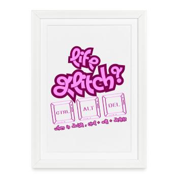 Life Glitch Keyboard - Framed poster (27 × 37 cm) - white - Front