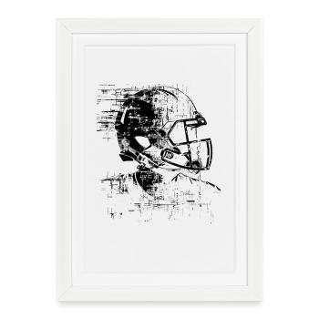 Casque de football - Affiche encadrée (27 × 37 cm) - blanc - Devant
