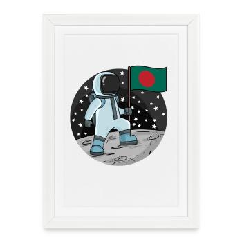 Astronaut Flag Bangladesh - Framed poster (27 × 37 cm) - white - Front