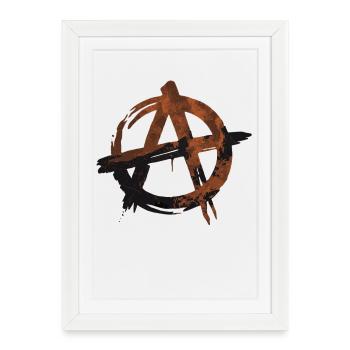 Grunge Anarchy Symbol - Rebel Style - Framed poster (27 × 37 cm) - white - Front