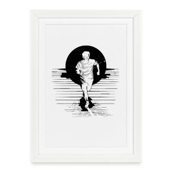 Marathon runner - Framed poster (27 × 37 cm) - white - Front