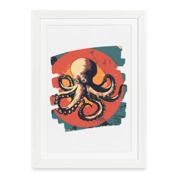 Pieuvre Pieuvre - Affiche encadrée (27 × 37 cm) - blanc - Devant