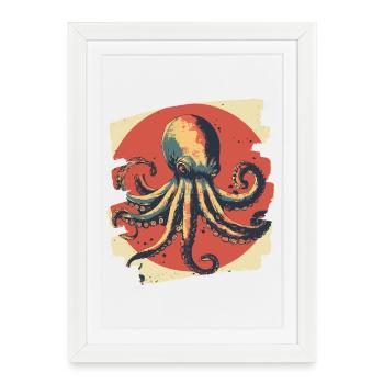 Pieuvre Pieuvre - Affiche encadrée (27 × 37 cm) - blanc - Devant