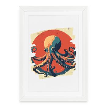 Pieuvre Pieuvre - Affiche encadrée (27 × 37 cm) - blanc - Devant