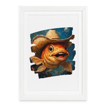 Pêche au Texas - Affiche encadrée (27 × 37 cm) - blanc - Devant