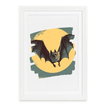 Chauve-souris rétro - Affiche encadrée (27 × 37 cm) - blanc - Devant