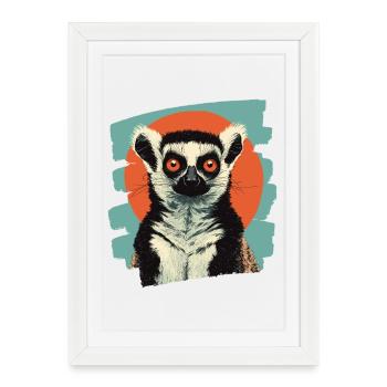 Lémurien - Affiche encadrée (27 × 37 cm) - blanc - Devant