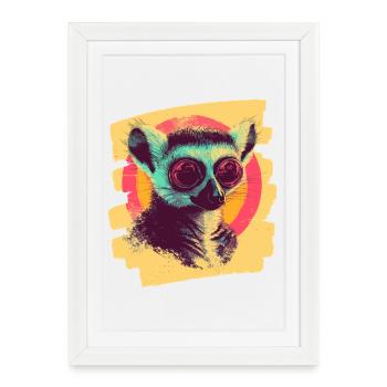 Lémurien - Affiche encadrée (27 × 37 cm) - blanc - Devant
