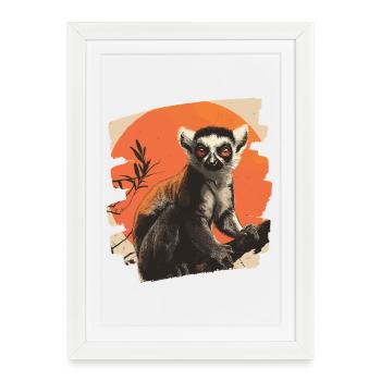 Lémurien - Affiche encadrée (27 × 37 cm) - blanc - Devant