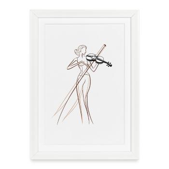 Dessin de violoniste - Affiche encadrée (27 × 37 cm) - blanc - Devant