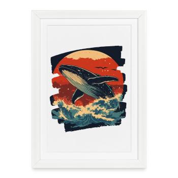Baleine - Affiche encadrée (27 × 37 cm) - blanc - Devant