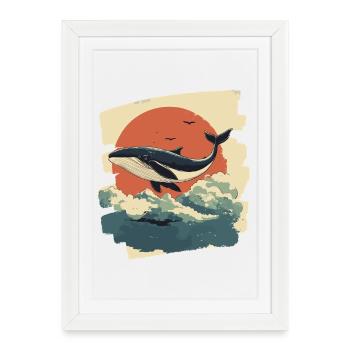 Baleine - Affiche encadrée (27 × 37 cm) - blanc - Devant