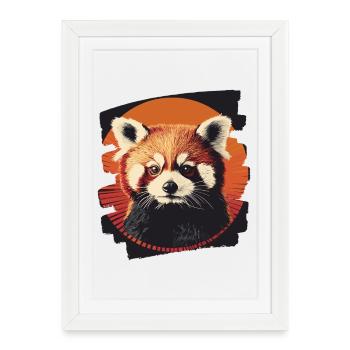 Panda roux rétro - Affiche encadrée (27 × 37 cm) - blanc - Devant