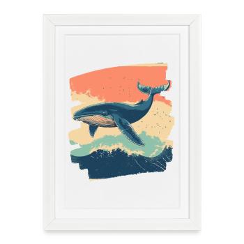 Baleine - Affiche encadrée (27 × 37 cm) - blanc - Devant