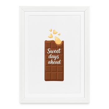 Sweet days ahead - Gerahmtes Poster (27 × 37 cm) - Weiß - Vorne