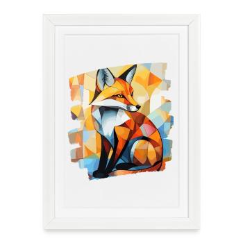 Renard - Affiche encadrée (27 × 37 cm) - blanc - Devant