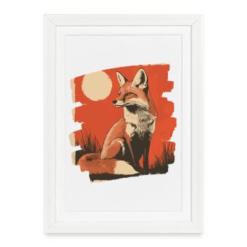 Renard - Affiche encadrée (27 × 37 cm) - blanc - Devant