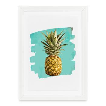Ananas - Affiche encadrée (27 × 37 cm) - blanc - Devant