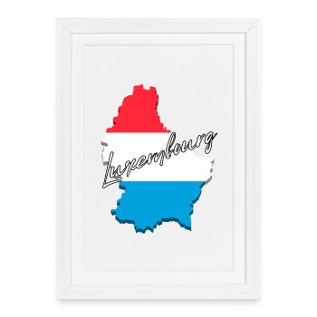 Drapeau du Luxembourg, fierté luxembourgeoise - Affiche encadrée (27 × 37 cm) - blanc - Devant