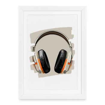 Casque - Affiche encadrée (27 × 37 cm) - blanc - Devant