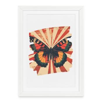 Papillon - Affiche encadrée (27 × 37 cm) - blanc - Devant