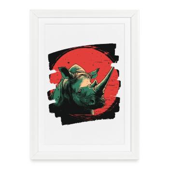Rhinocéros - Affiche encadrée (27 × 37 cm) - blanc - Devant