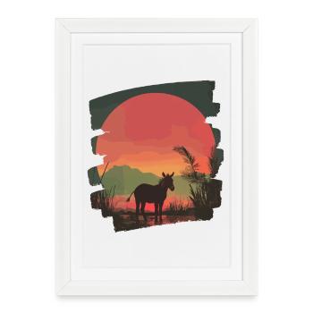Âne - Affiche encadrée (27 × 37 cm) - blanc - Devant